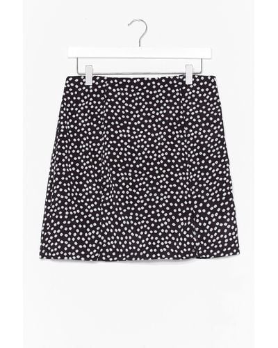 Nasty Gal Daisy Floral Slit Mini Skirt - Black