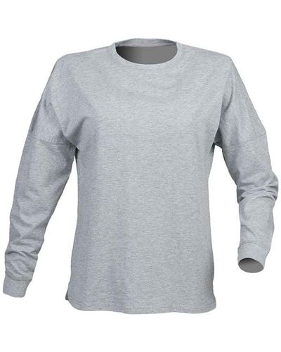 Skinni Fit Heather Drop Shoulder T-shirt - Grey