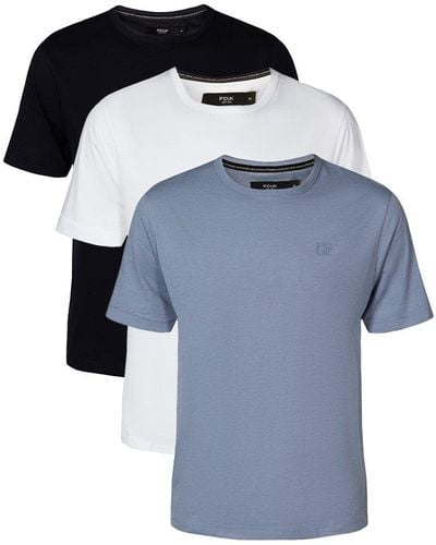 French Connection 3 Pack Cotton Blend T-shirts - Blue