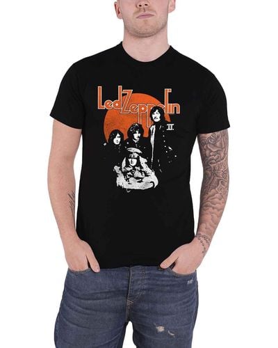 Led Zeppelin Orange Circle T Shirt - Black