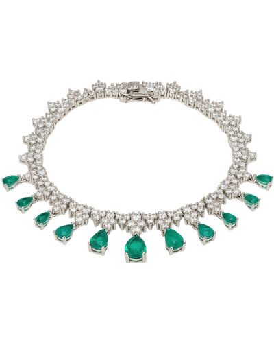 LÁTELITA London Monroe Gemstone Tennis Bracelet Colombian Emerald Silver - Green