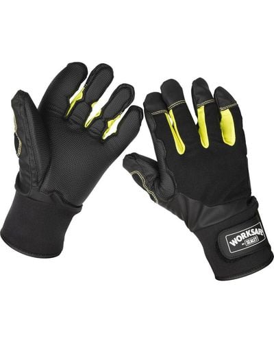 Loops Pair Large Anti-vibration Gloves - Breathable Fabric - Power Tool Impact Gloves - Black
