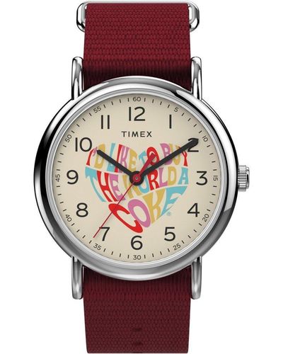 Timex Weekender X Coca Cola Classic Analogue Quartz Watch - Tw2v29900 - Red