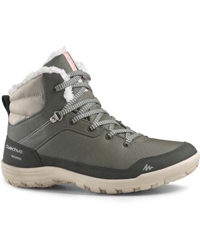 Quechua Decathlon Warm And Waterproof Hiking Boots - Sh100 Mid - Grey