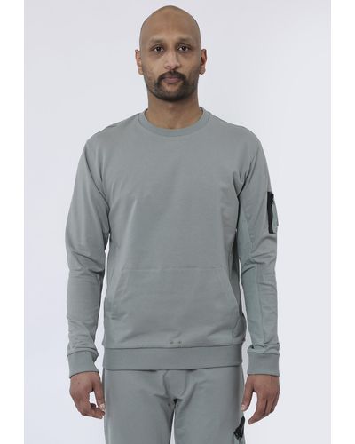 Religion Regular Fit Sweatshirt With Pouch Pocket - Grey