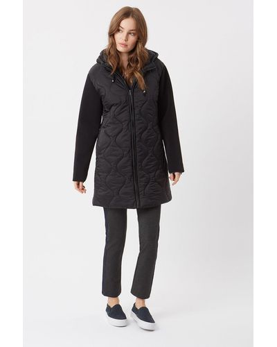 James Lakeland Neoprene Sleeve Puffer Jacket - Black