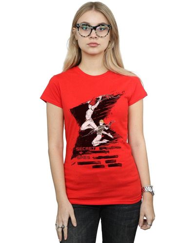 Marvel Black Widow Movie Secrets 4 Spies Cotton T-shirt - Red