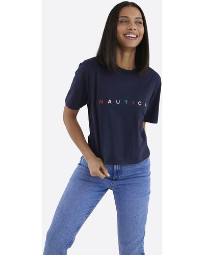 Nautica 'ebi' Crop T-shirt - Blue