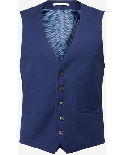 Burton Blue Textured Waistcoat