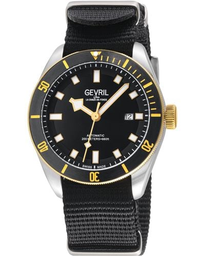 Gevril Yorkville 48608n Swiss Automatic Sellita Sw200 Watch - Black