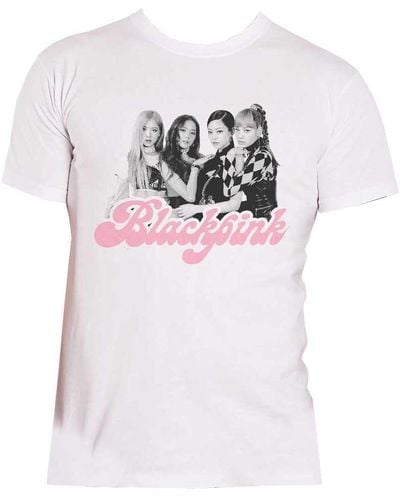 Pink Photo Logo T Shirt - White