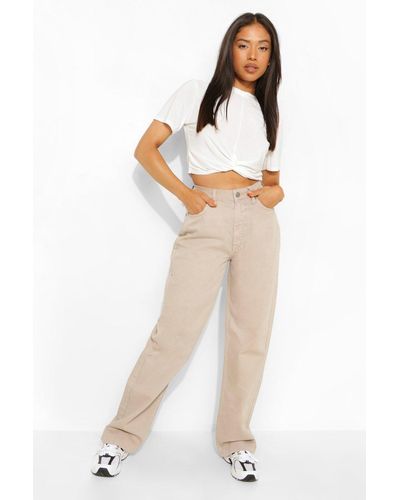 Boohoo Petite Basic Boyfriend Fit Jeans - White