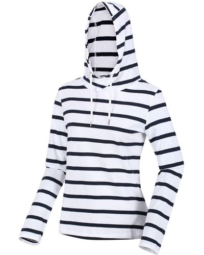 Regatta Hooded Coolweave Cotton 'maelys' Long Sleeve T-shirt - White