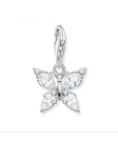 Thomas Sabo Zirconia Butterfly Sterling Silver Pendant - 1862-051-14 - White