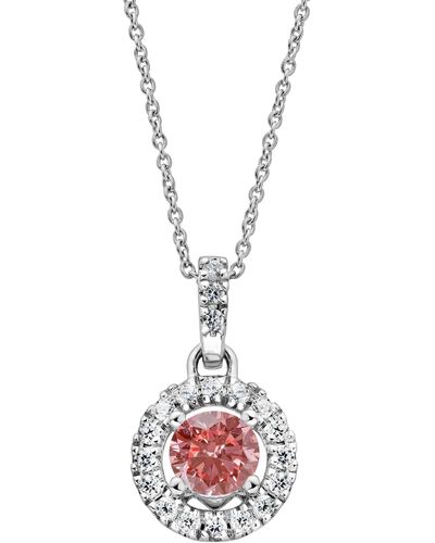 Created Brilliance The Ana Pendant 18ct White Gold 0.33ct Pink Lab Grown Diamond Pendant With 18" Chain