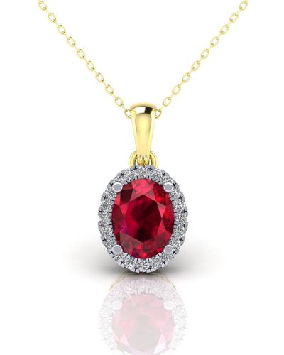 Jewelco London 9ct Gold Cz A Oval Charm - G9p6040ru - Red