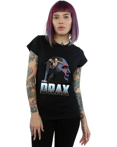 Marvel Avengers Infinity War Drax Character Cotton T-shirt - Black