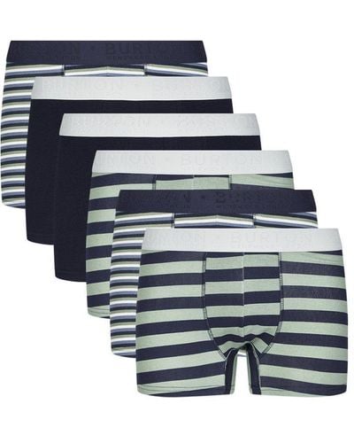 Burton 6 Pack Khaki And Navy Stripe Trunks - Green