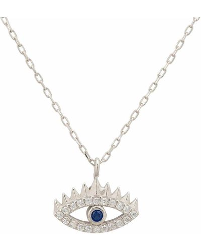 LÁTELITA London All Seeing Eye Pendant Necklace Silver - White