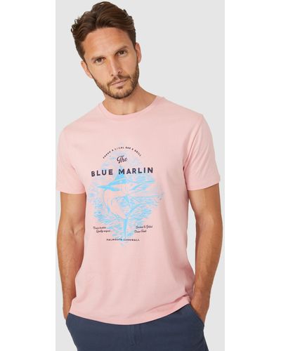 MAINE Blue Marlin Printed Tee - Pink