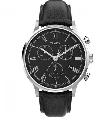 Timex Waterbury Classic Chrono Stainless Steel Classic Watch - Tw2u88300 - Black