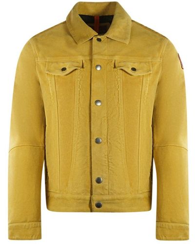 Parajumpers Tod Leather Pumpkin Brown Leather Jacket - Yellow