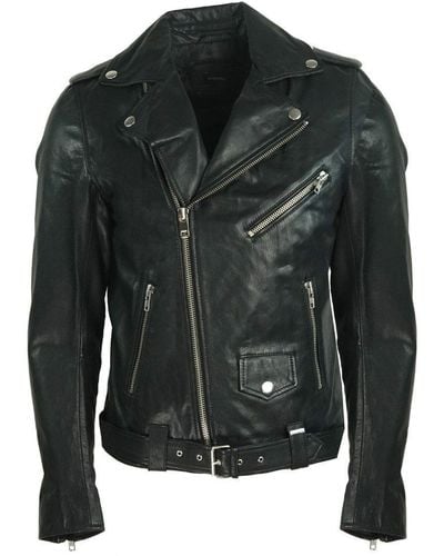 DIESEL R-lumenirok Black Leather Biker Jacket