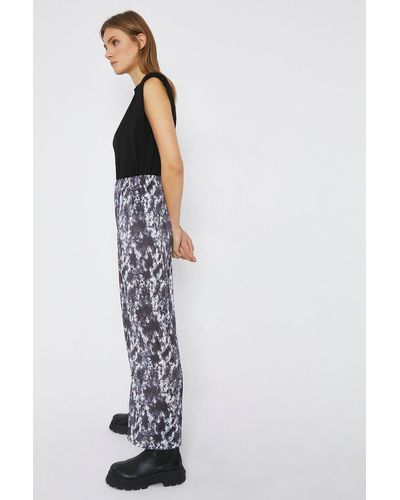 Warehouse Tie Dye Wide Leg Trouser - Blue