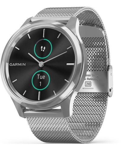 Garmin Vivomove Luxe Stainless Steel Hybrid Watch - 010-02241-03 - Grey