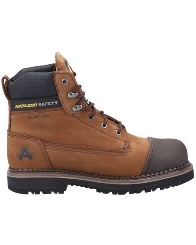Amblers As233 Leather Scuff Boot - Brown