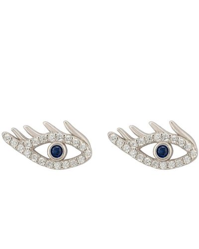 LÁTELITA London Eye Of Horus Stud Earrings Silver - White