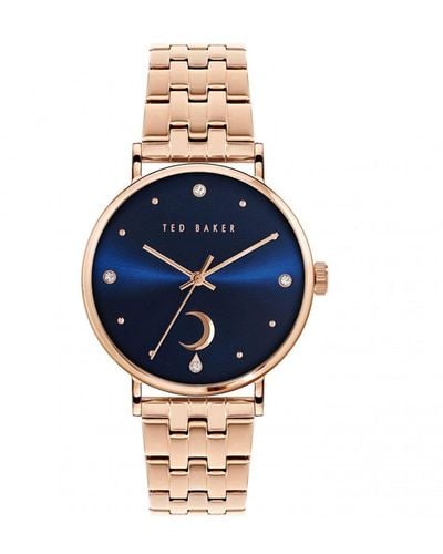 Ted Baker Phylipa Moon Stainless Steel Fashion Analogue Watch - Bkpphf133uo - Blue