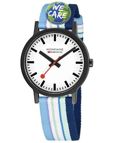 Mondaine Essence Plastic/resin Classic Analogue Quartz Watch - Ms141110lq - Blue