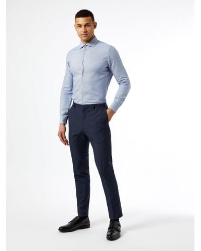 Burton Mid Blue Jasper Check Skinny Fit Suit Trousers
