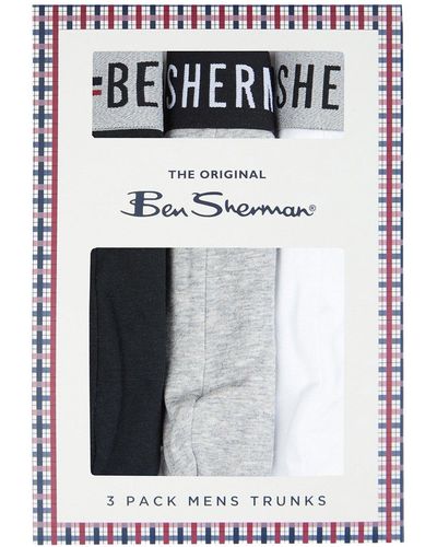 Ben Sherman 3 Pack Boxer Shorts - White