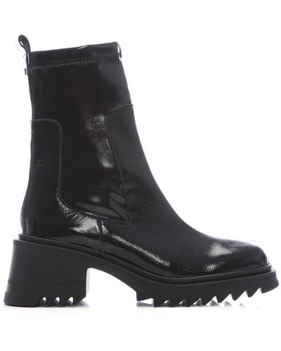 Moda In Pelle 'alexandriya' Patent Leather Ankle Boots - Black