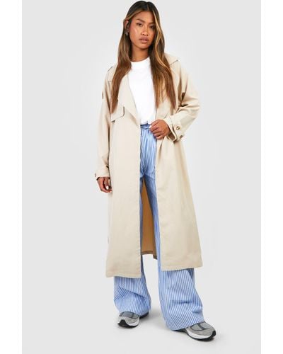 Boohoo Relaxed Fit Trench Coat - White