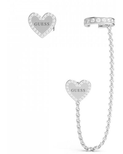 Guess Heart To Heart Stainless Steel Earrings - Ube01080rh - Blue