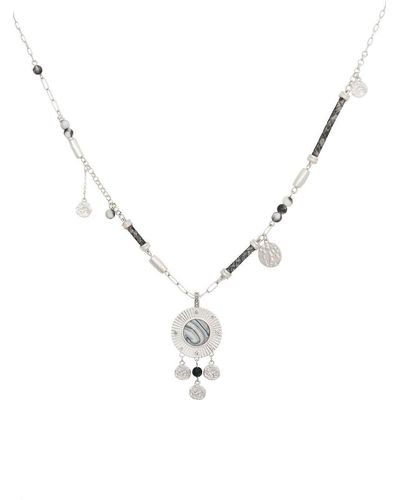 Bibi Bijoux Silver 'divine' Long Charm Necklace - Blue
