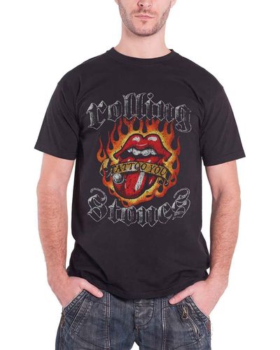 The Rolling Stones Tattoo You Flaming Tongue T Shirt - Blue