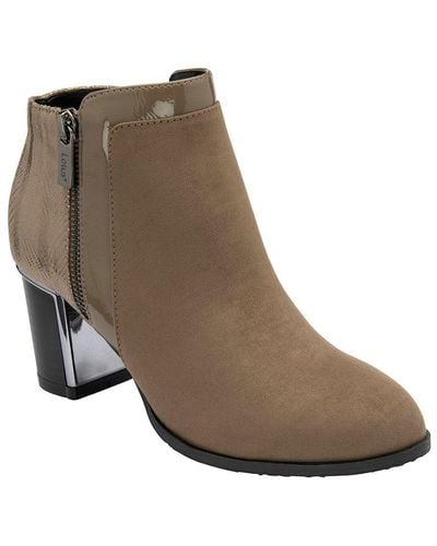 Lotus Taupe 'avril' Heeled Ankle Boots - Brown