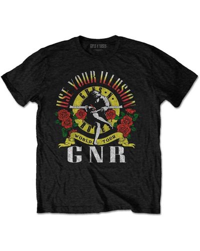 Guns N Roses Uyi World Tour Cotton T-shirt - Black