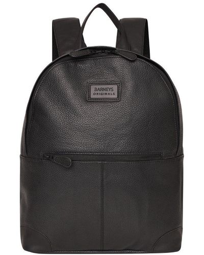 Barneys Originals Real Leather Backpack - Black