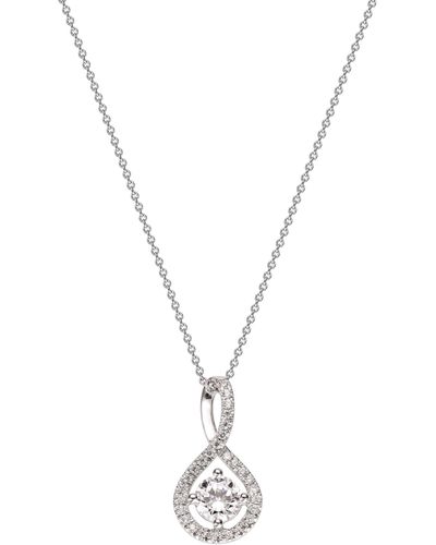 Created Brilliance Kirsty White Gold Lab Grown Diamond Necklace - Metallic