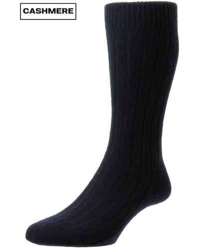 Pantherella Cashmere Waddington Rib Sock - Black