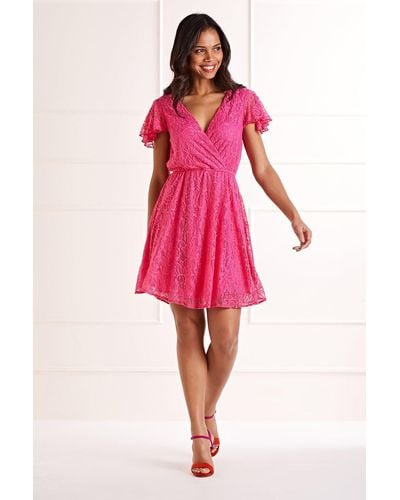Mela Lace 'sophie' Skater Dress - Pink