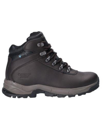Hi-Tec Eurotrek Lite Waterproof Leather Walking Boots - Black