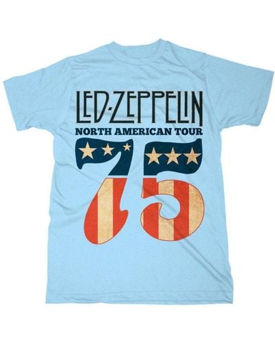 Led Zeppelin 1975 North American Tour T-shirt - Blue
