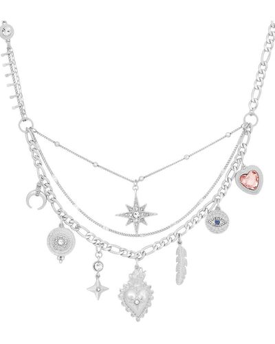 Bibi Bijoux Silver 'mexicana' Charm Necklace - White