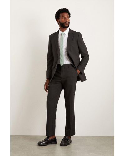 Burton Tailored Fit Charcoal Essential Suit Trousers - Multicolour